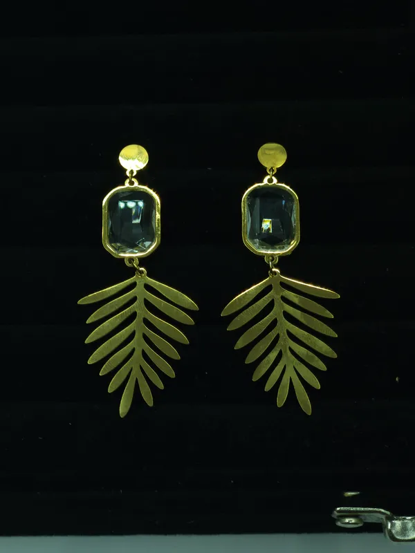 Gold_Palm_Crystal_Drop_Earrings_For_Women