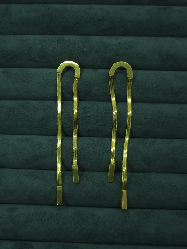 Gold_Loop_Slide_Chain_Drop_Earrings_For_Women