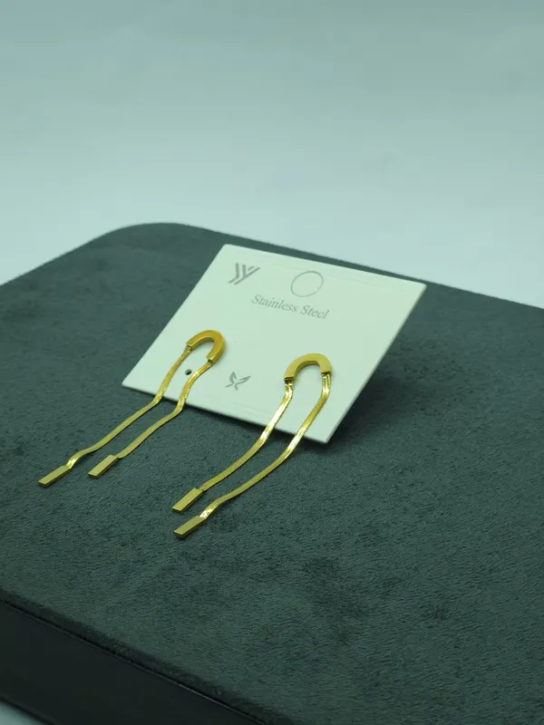 Gold_Loop_Slide_Chain_Drop_Earrings_For_Women