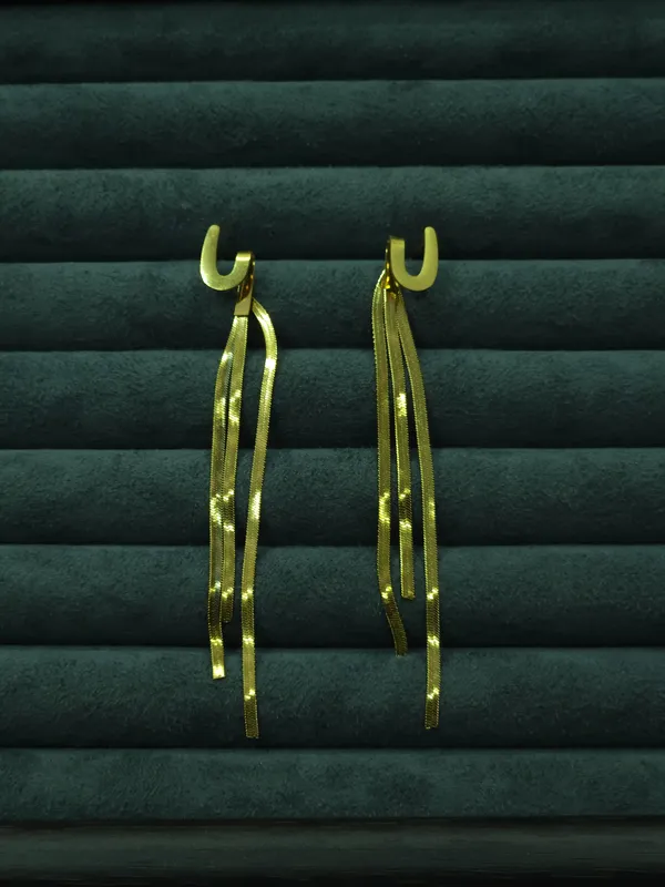 Gold_Arch_Flow_Chain_Drop_Earrings_For_Women