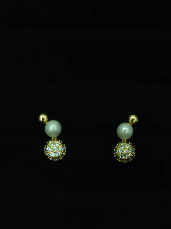Gold_Pearl_And_Pave_Drop_Earrings_For_Women