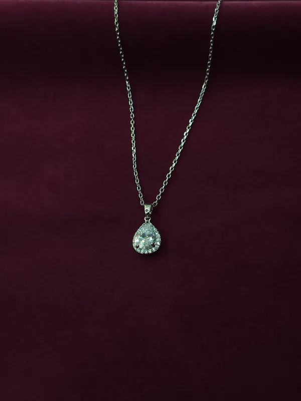 Silver_Aurora_Teardrop_Crystal_Necklace_For_Women