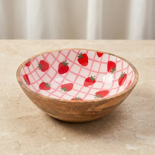Wooden_Enamel_Fruit_Bowl_With_Strawberry_Motif