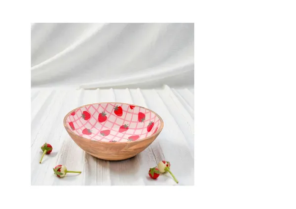 Wooden_Enamel_Fruit_Bowl_With_Strawberry_Motif