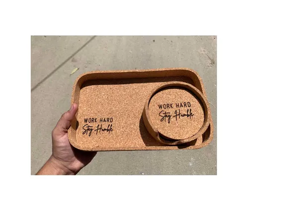Cork_Mdf_Motivational_Text_Desk_Organizer_Tray_With_Coasters
