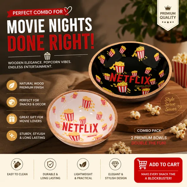 Combo_Of_2_Wood_Netflix_Theme_Popcorn_Print_Decorative_Snack_Bowl