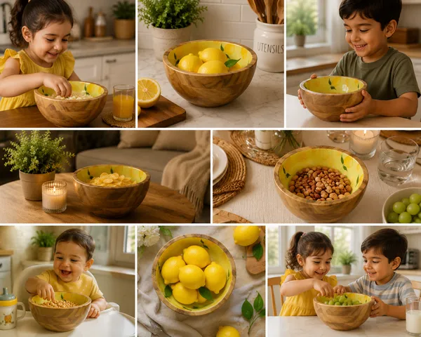 NESTMART_Premium_&_Durable__Wooden_Serving_Bowl_with_Citrus_Bloom_artwork_|_Multipurpose_Fruit,_Salad_&_Snack_Bowl_|_Handcrafted_Wooden_Bowl