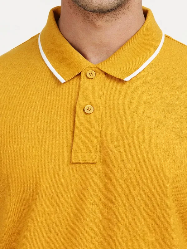 Men_Cotton_Polo_With_Tipping_Mustard_Yellow