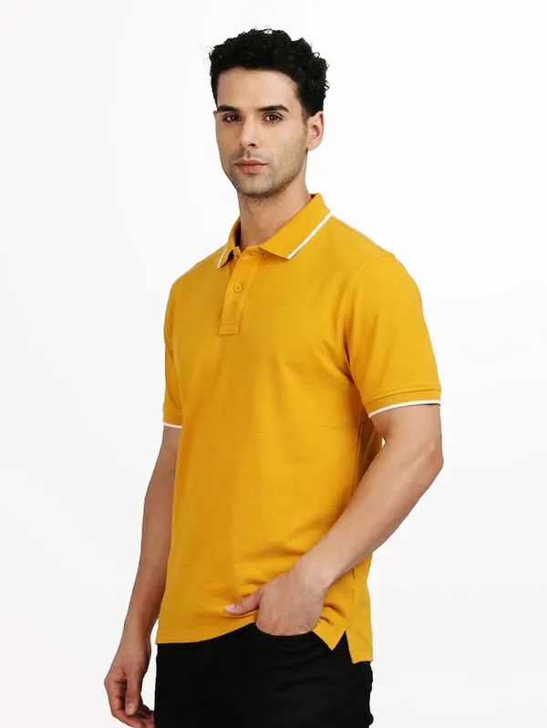 Men_Cotton_Polo_With_Tipping_Mustard_Yellow