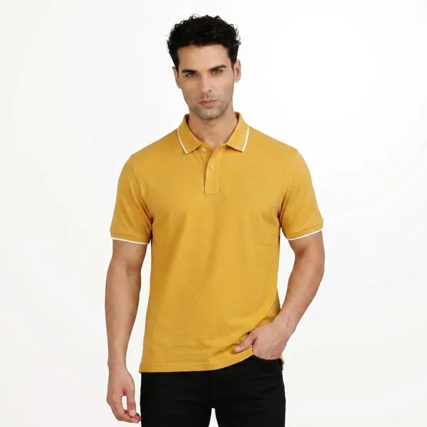 Men_Cotton_Polo_With_Tipping_Mustard_Yellow