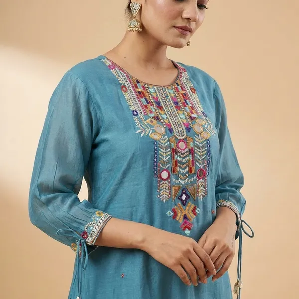 Blazing_Blue_Chanderi_Cotton_Anarkali_For_Women