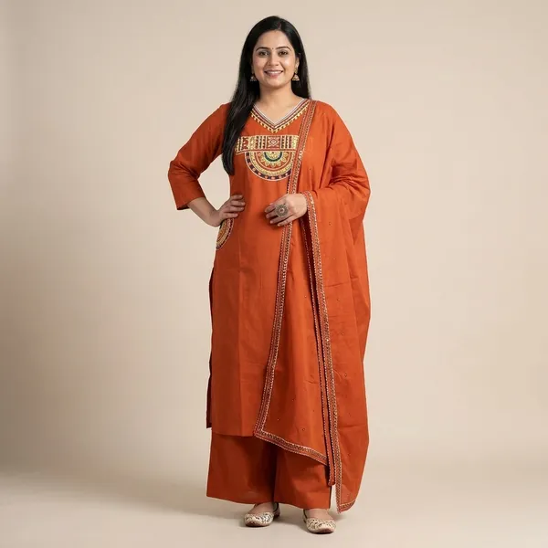 Orange_Embroidered_Cotton_Anarkali_For_Women