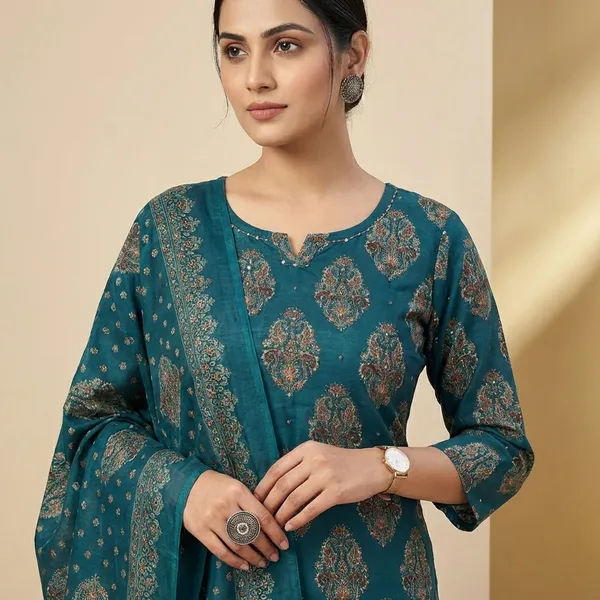 Sea_Blue_Cotton_Anarkali_For_Women