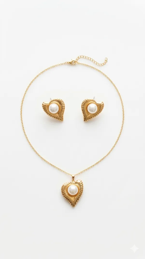 Gold_Stainless_Steel_Pendant_Necklace_Set_For_Women