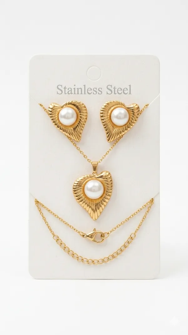 Gold_Stainless_Steel_Pendant_Necklace_Set_For_Women