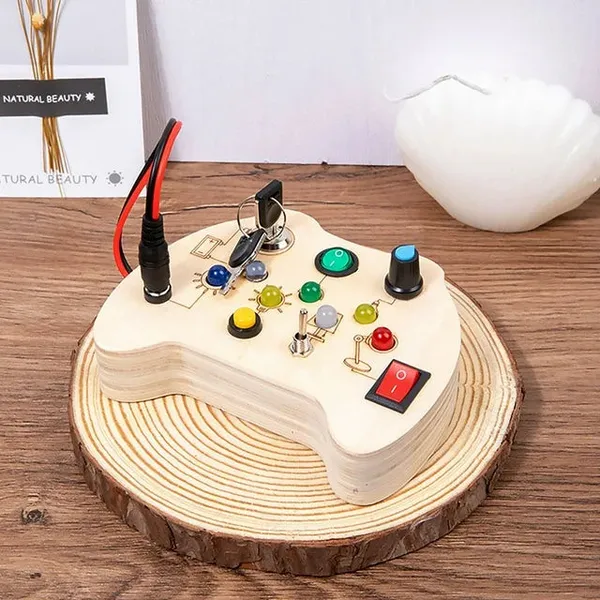 Montessori_Led_Light_Switch_Busy_Board_Educational_Wooden_Travel_Activity_Board
