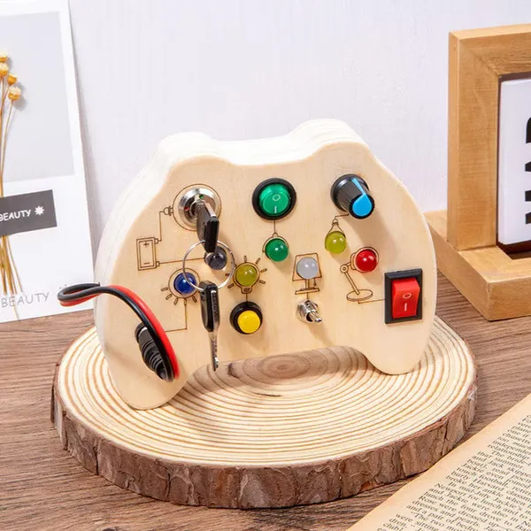Montessori_Led_Light_Switch_Busy_Board_Educational_Wooden_Travel_Activity_Board