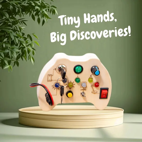 Montessori_Led_Light_Switch_Busy_Board_Educational_Wooden_Travel_Activity_Board