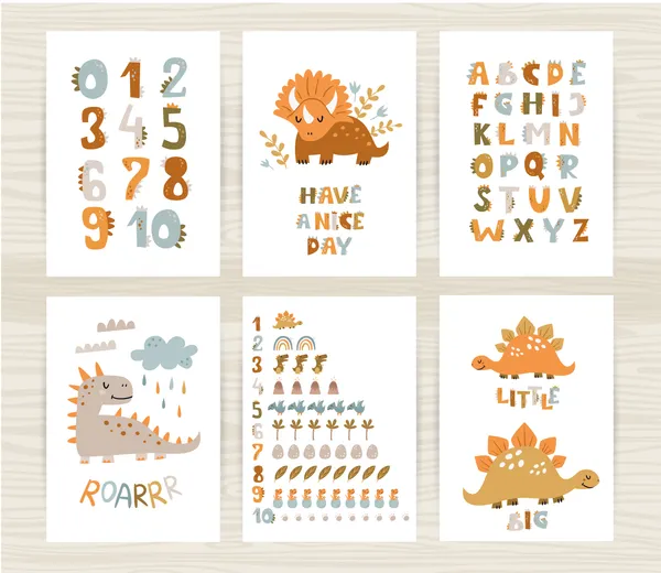 Dinosaur_Nursery_Wall_Art_Set_Of_6_Frames_Educational_D_Cor_Prints