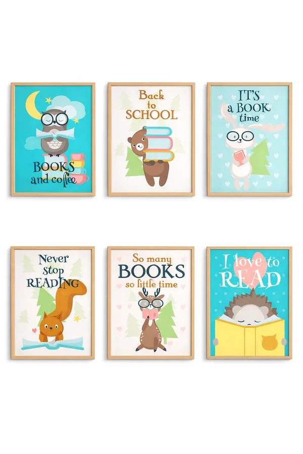 Reading_Posters_For_Kids_Set_Of_6_Library_Reading_Corner_Wall_Art