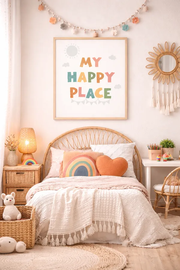 My_Happy_Place_Poster_For_Kids_Boho_Nursery_Classroom_Wall_Art
