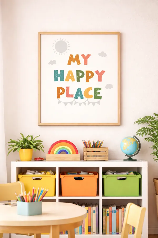 My_Happy_Place_Poster_For_Kids_Boho_Nursery_Classroom_Wall_Art