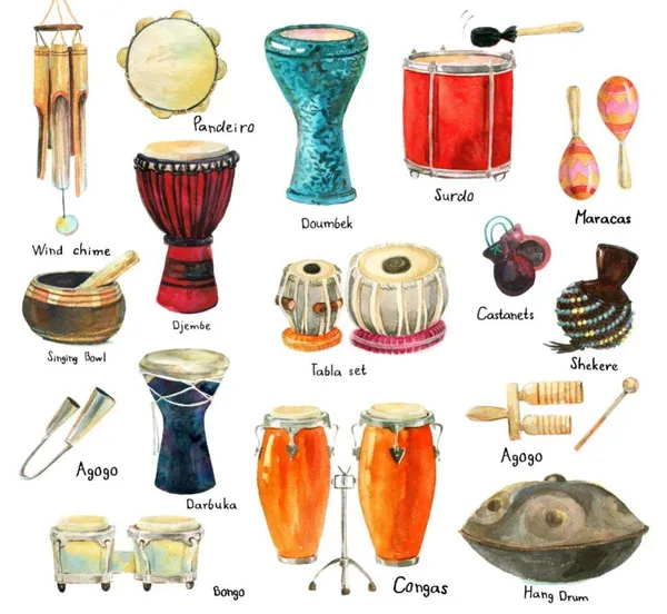 World_Percussion_Instruments_Poster_Customizable_Framed_Classroom_Wall_Art