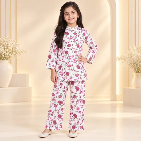 Snitz_Floral_Printed_Co-Ord_Set/2_Piece_Suit_For_Girls