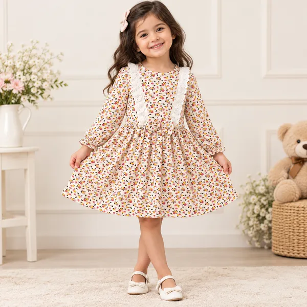 Snitz_Cotton_Floral_Print_Frock_for_Girls_with_Lace_Trim_&_Bow_Accent