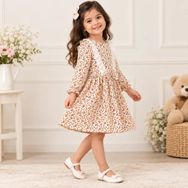Snitz_Cotton_Floral_Print_Frock_for_Girls_with_Lace_Trim_&_Bow_Accent