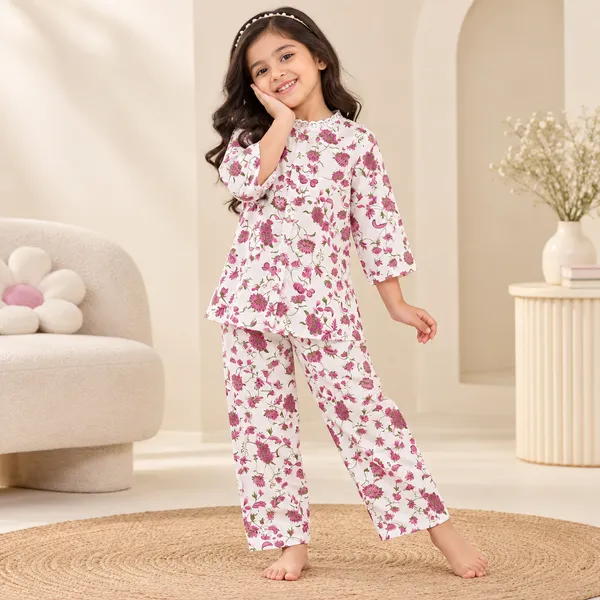Snitz_Floral_Printed_Co-Ord_Set/2_Piece_Suit_For_Girls