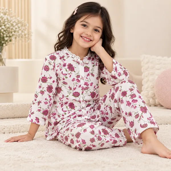 Snitz_Floral_Printed_Co-Ord_Set/2_Piece_Suit_For_Girls