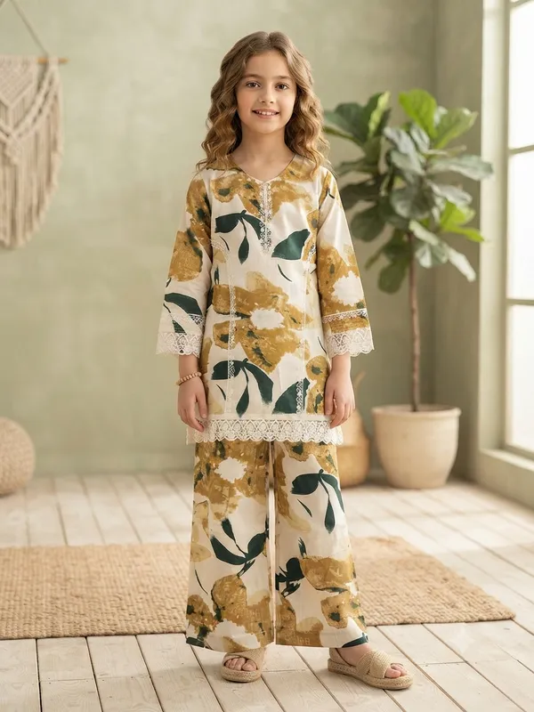 Snitz_Floral_Printed_Co-ord_Set/2_Piece_Suit_For_Girls