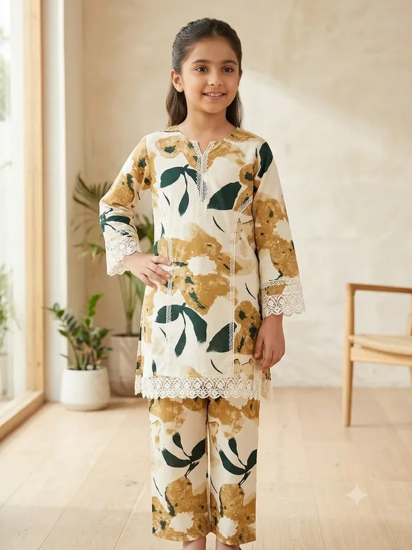 Snitz_Floral_Printed_Co-ord_Set/2_Piece_Suit_For_Girls