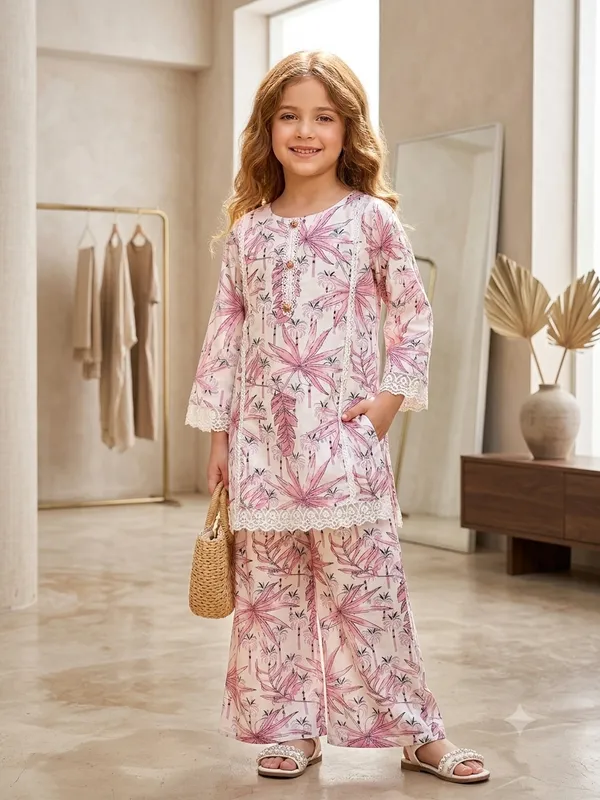 Snitz_Floral_Printed_Co-ord_Set/2_Piece_Suit_For_Girls