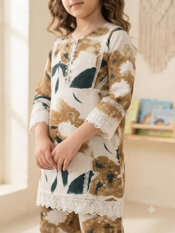 Snitz_Floral_Printed_Co-ord_Set/2_Piece_Suit_For_Girls