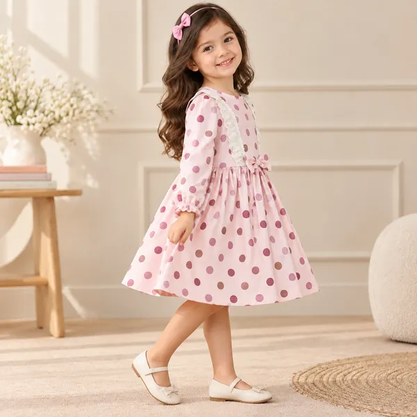 Snitz_Pink_Polka_Dot_Long-Sleeve_Frock_with_Lace_Trim_&_Bow