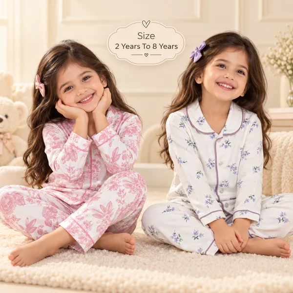 Snitz_(Pack_of_2)_Printed_Nightwear_For_Girls
