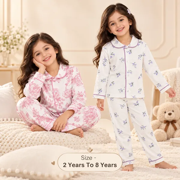 Snitz_(Pack_of_2)_Printed_Nightwear_For_Girls