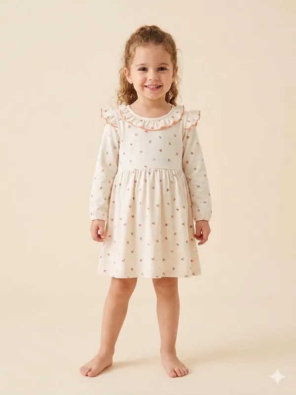 Snitz_cream_color_printed_frock