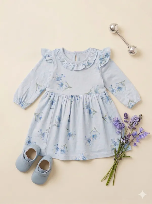 Snitz_Floral_Print_Baby_Girl_Cotton_Frock