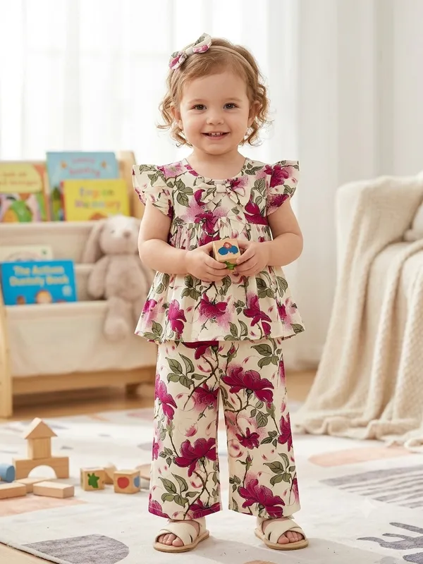 Snitz_floral_printed_co-ord_set/2_piece_suit_for_baby_girls