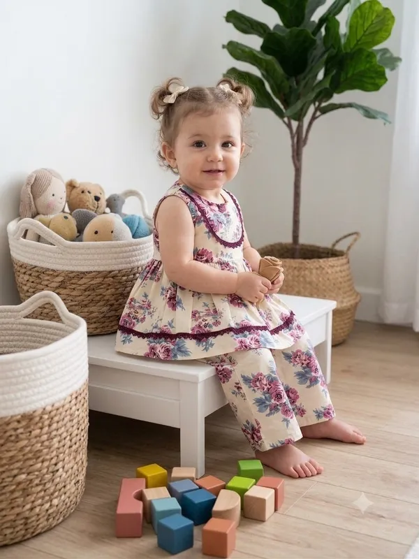 Snitz_floral_printed_co-ord_set/2_piece_suit_for_baby_girls