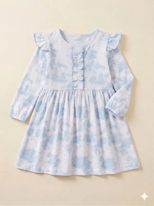 Snitz_Multicolor_Printed_Girls_Cotton_Frock
