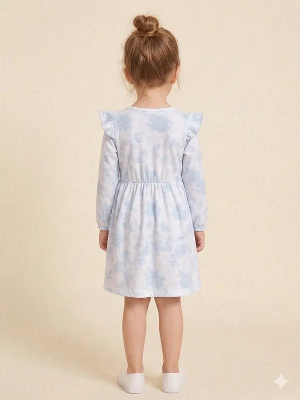 Snitz_Multicolor_Printed_Girls_Cotton_Frock