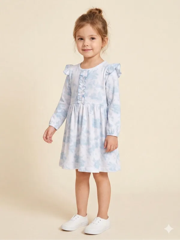 Snitz_Multicolor_Printed_Girls_Cotton_Frock