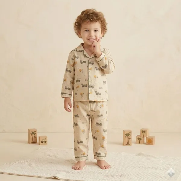 Snitz_Printed_Beige_Color_Boys_Nightwear_Set