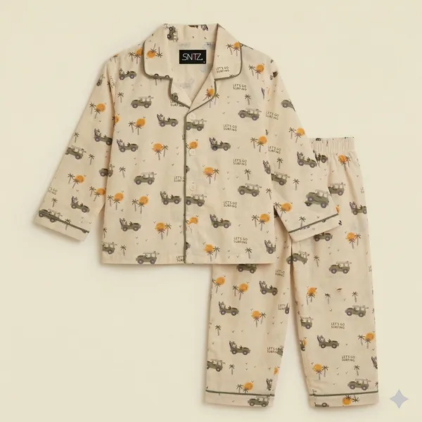 Snitz_Printed_Beige_Color_Boys_Nightwear_Set