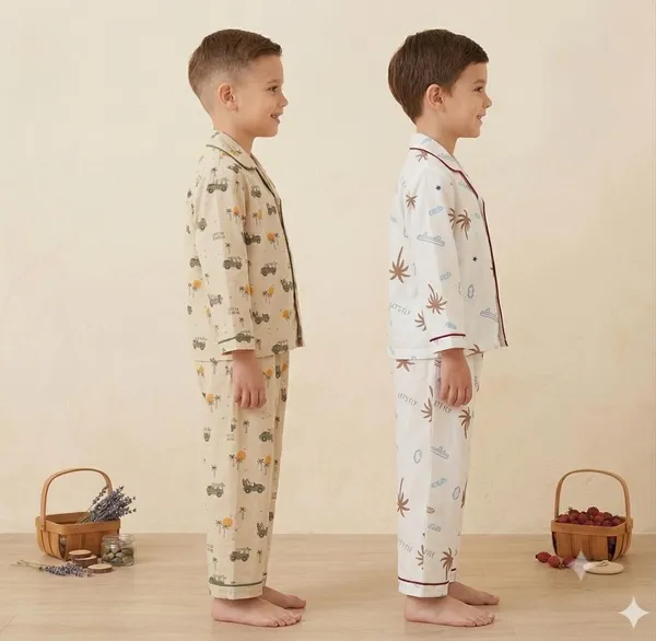 Set_Of_2_Snitz_printed_boys_cotton_nightwear