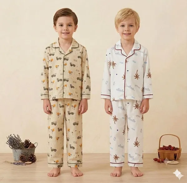 Set_Of_2_Snitz_printed_boys_cotton_nightwear